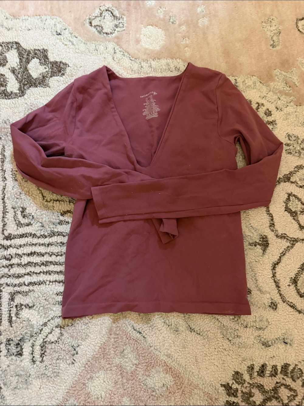 Free People Intimately Mauve Long Sleeve Top
